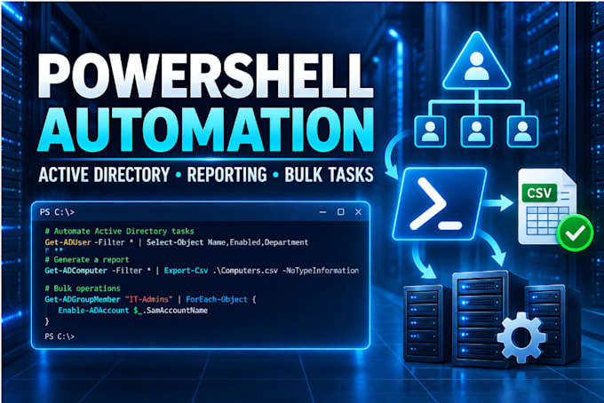 write custom powershell scripts for active directory automation