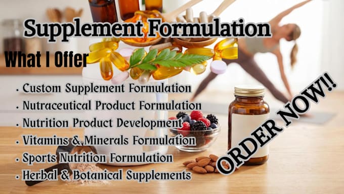 formulate custom supplements, nutraceuticals and nutrition products