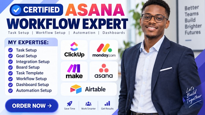 setup asana workflows, asana automation expert, asana project management expert