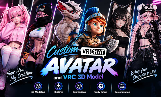 create a custom vrchat avatar and vrc 3d model