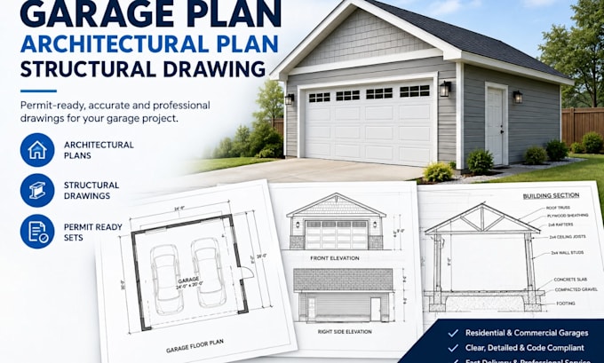 draw floor plan, garage plan, structural drawing