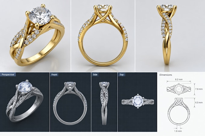 do 3d cad, jewelry, pendant, earring, and ring design