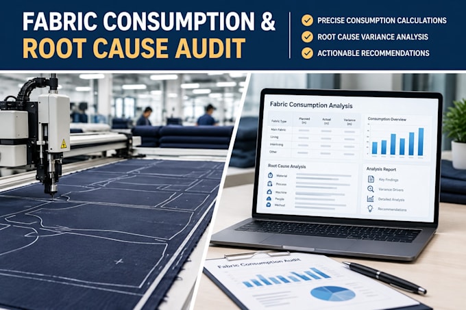 audit apparel fabric consumption and run root cause analysis
