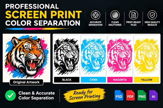 do professional color separation for screen printing