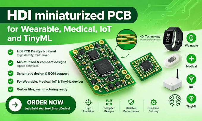 design hdi miniaturized pcb for wearable, medical, iot and tinyml