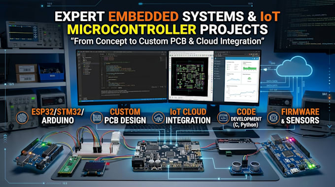 develop embedded systems and iot microcontroller projects