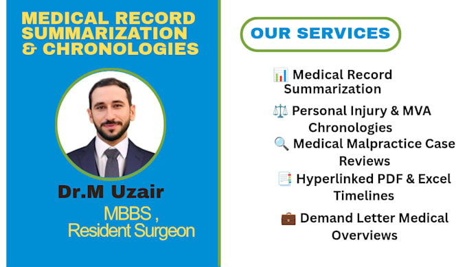 do expert medical record summarization and chronology