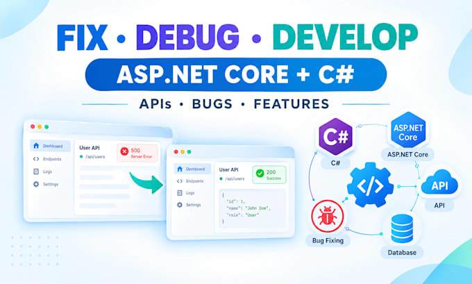 fix and debug your asp net core and c sharp application
