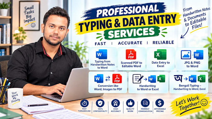 provide fast typing services,retype scanned documents