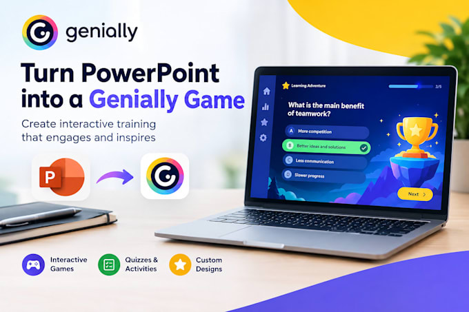 turn powerpoint into a genially game and create interactive training
