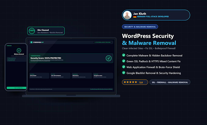 secure wordpress website, remove malware and install ssl certificate