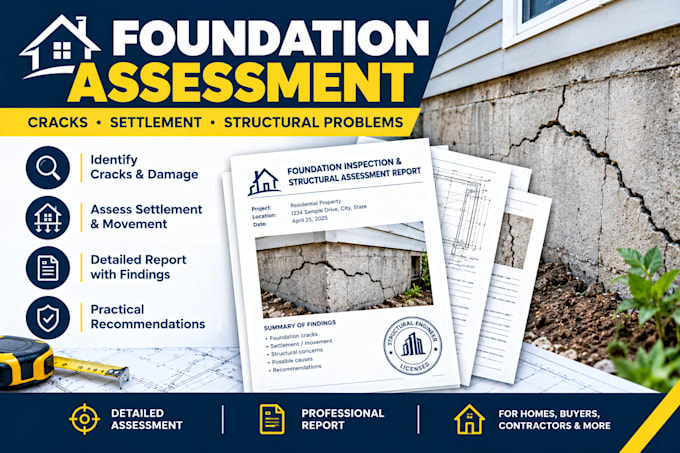 assess foundation cracks, settlement and structural foundation problems