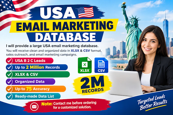 provide 2 million USA email marketing list database