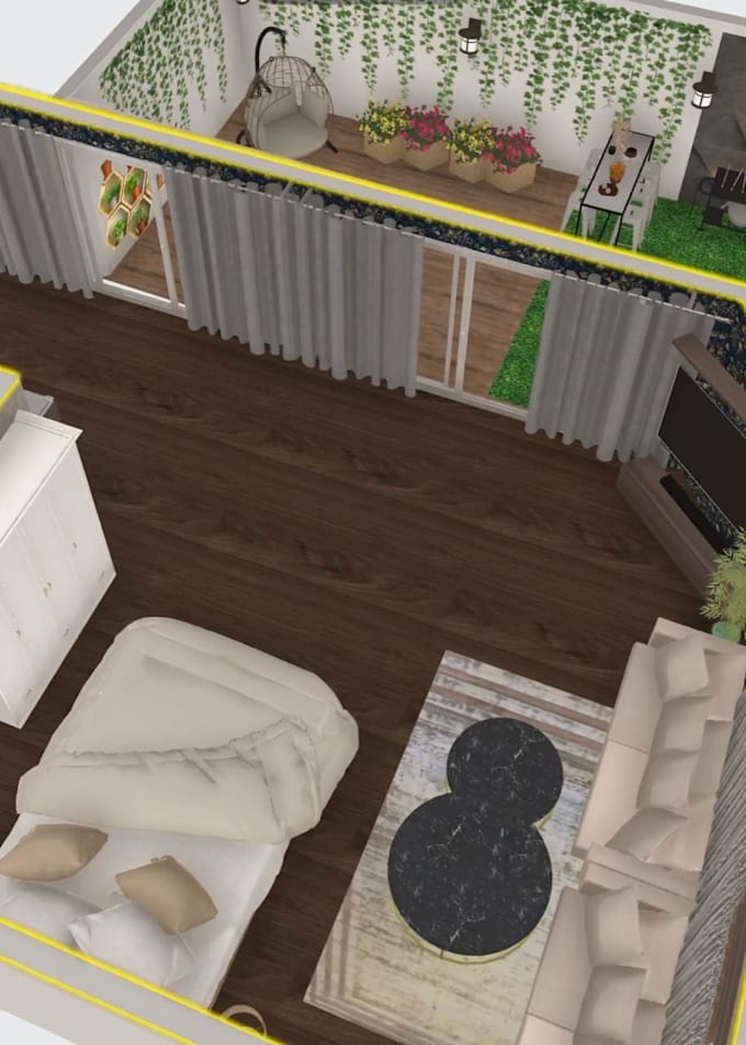 design your studio apartement with rendering