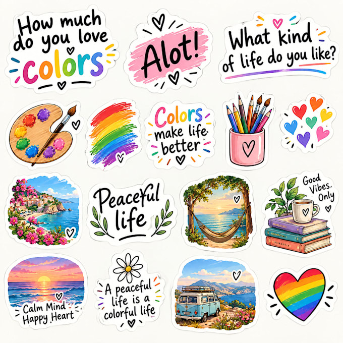 design cute daily stickers