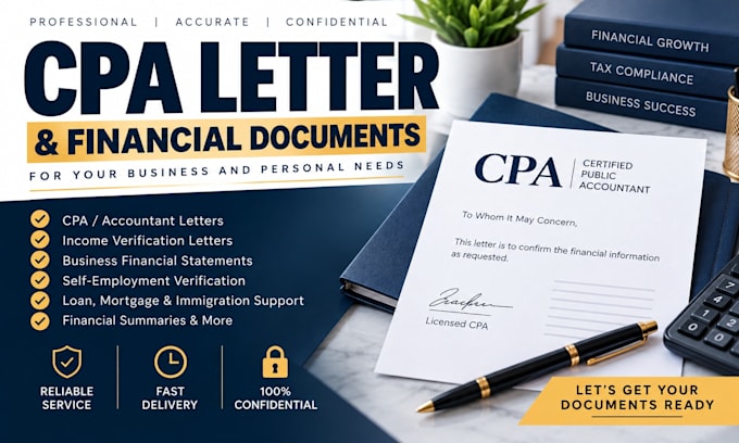 prepare professional CPA letters and financial documents