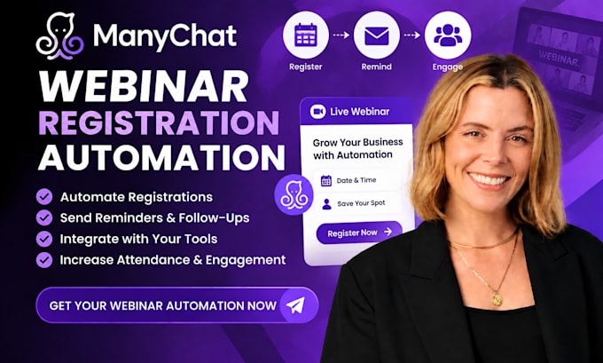 set up manychat webinar registration automation