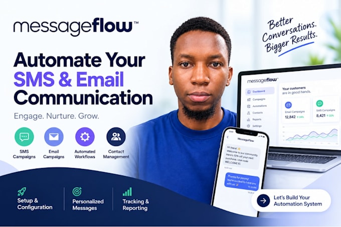 set up messageflow SMS and email marketing automation