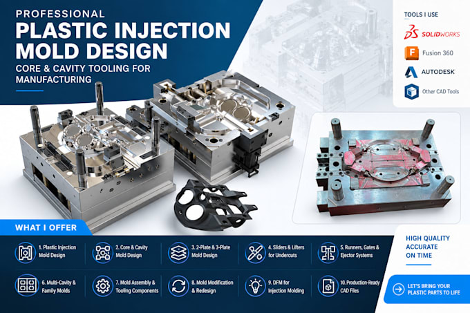 design plastic injection mold core cavity tooling for manufacturing tool designs