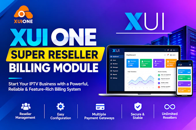 do xui one, server installation, reseller unlimited, stream xtream ui panel,