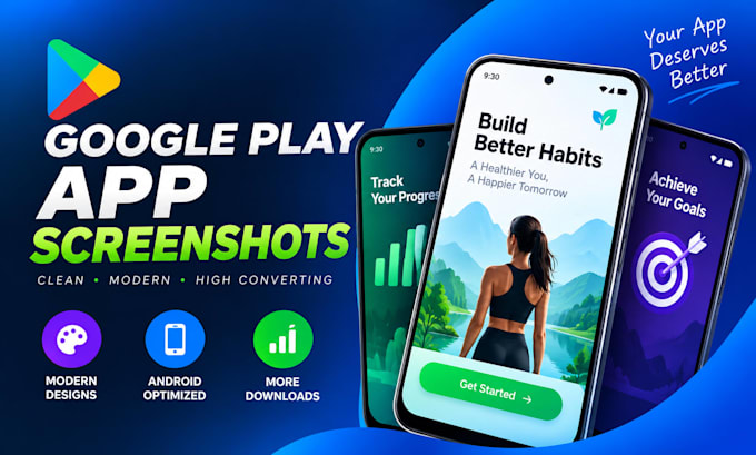 design professional google play screenshots for android apps