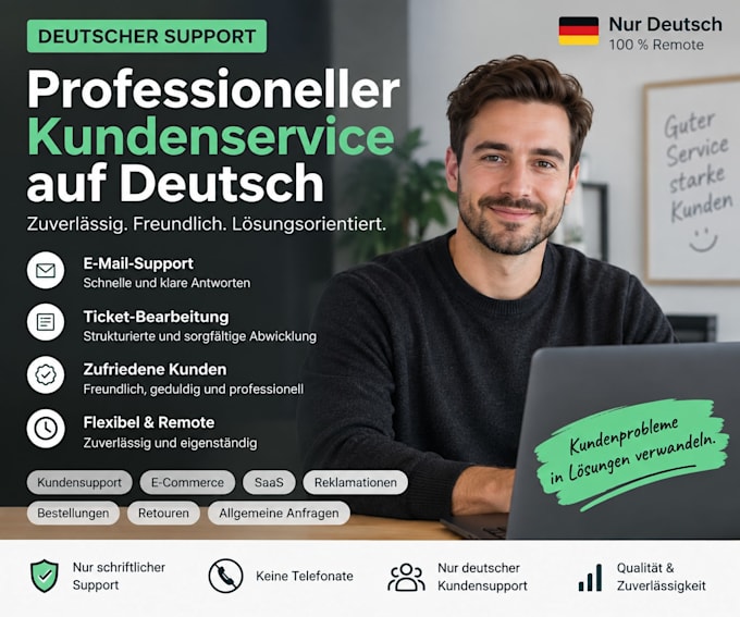 provide german customer support via email, live chat and tickets