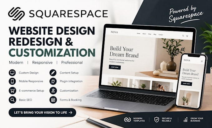 build squarespace store design, redesign squarespace website