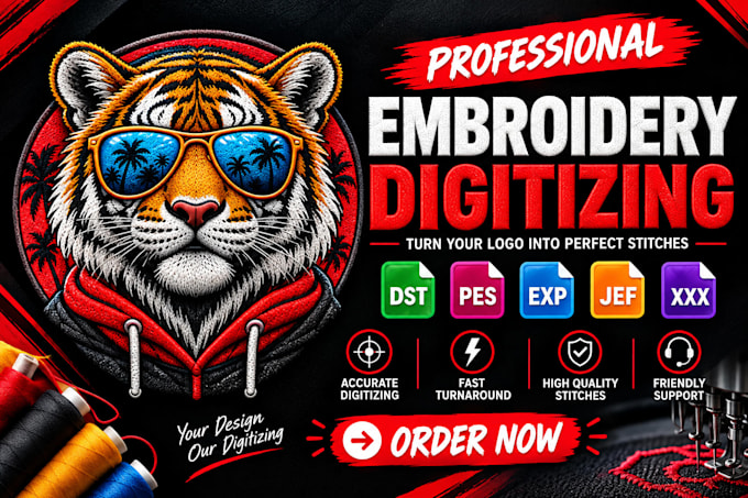 digitize your logo for high quality embroidery dst pes