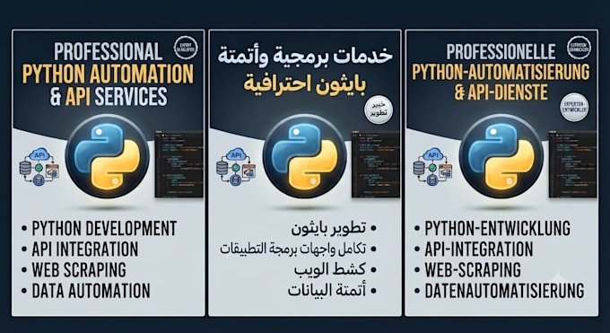 do python development, web development, and data automation
