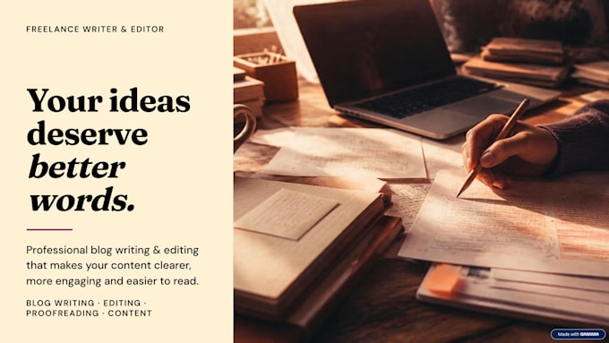 write and edit engaging blog posts and articles