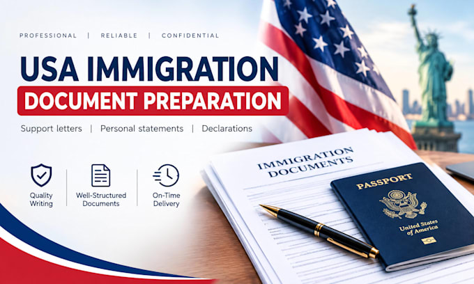 prepare USA immigration support letters, personal statements, declaration