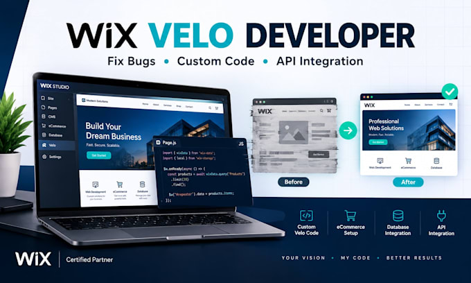 wix velo code wix redesign wix ecommerce website wix studio developer database