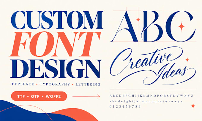 create a custom font typeface typography in ttf otf woff2 and vector format