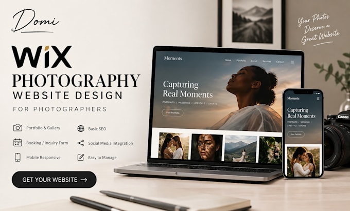 design wix photography website for photographers