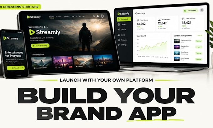 build iptv app, ott app, smart tv app, android tv and  app video streaming app