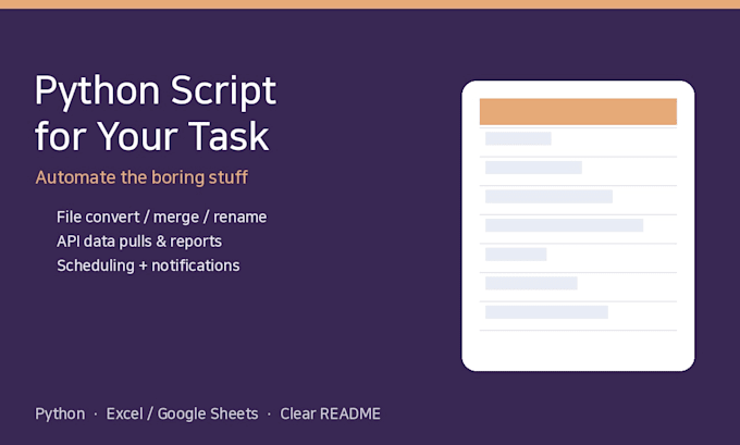 write a python script to automate a repetitive task