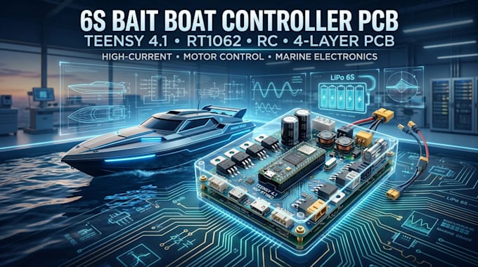design 4 layer 6s bait boat controller pcb teensy 4 1 rt1062 rc system