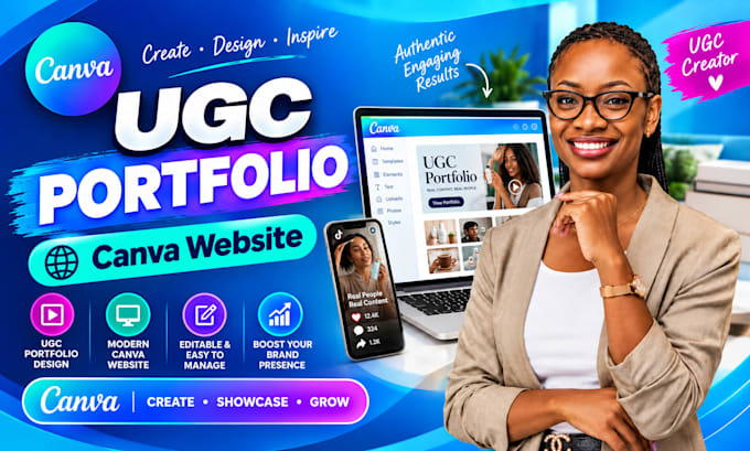 design ugc portfolio canva website canva landing page canva ugc portfolio