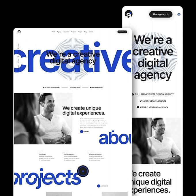 create a fast responsive and modern frontend website
