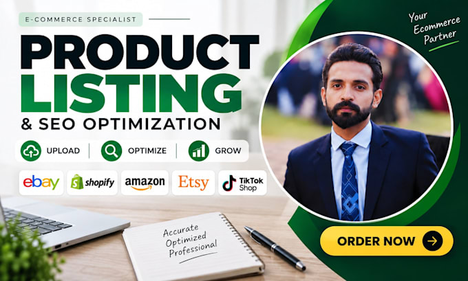 do ecommerce product listing, upload and SEO optimization
