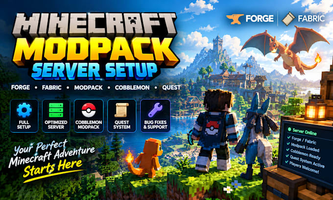 create fix minecraft modpack server setup forge fabric modpack cobblemon quest