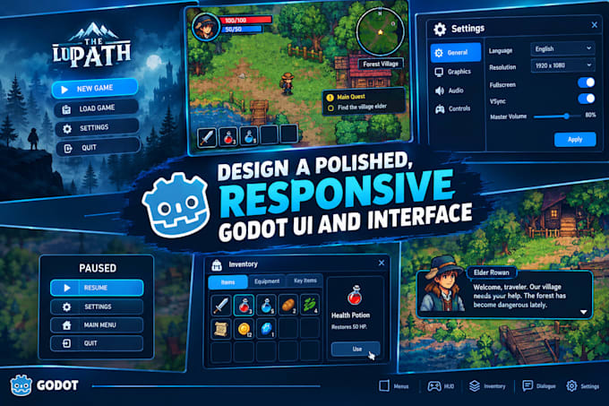 design a polished, responsive godot UI and interface