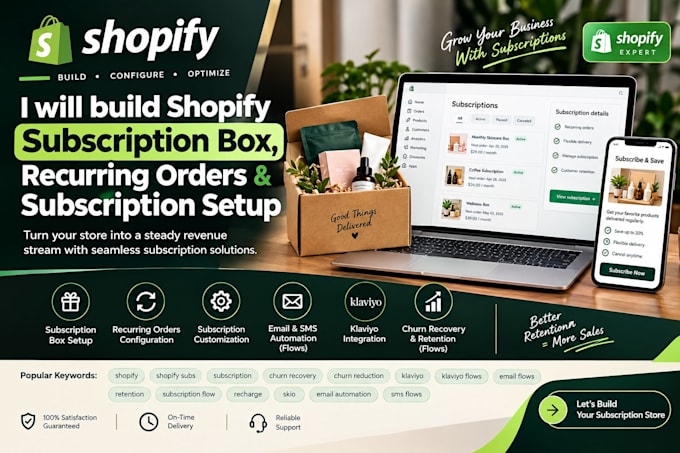 build shopify subscription box, recurring orders and subscription setup