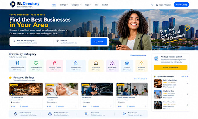 design directory website, business directory, wordpress directory and listing