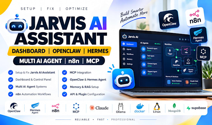 setup fix jarvis ai assistant dashboard openclaw hermes multi ai agent n8n mcp