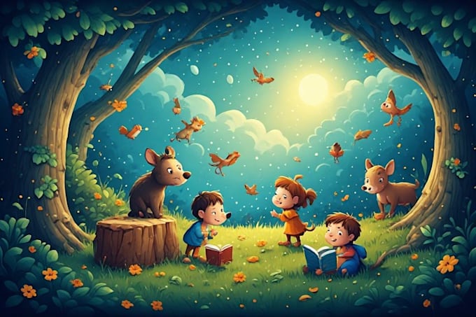 create print ready childrens book illustrations