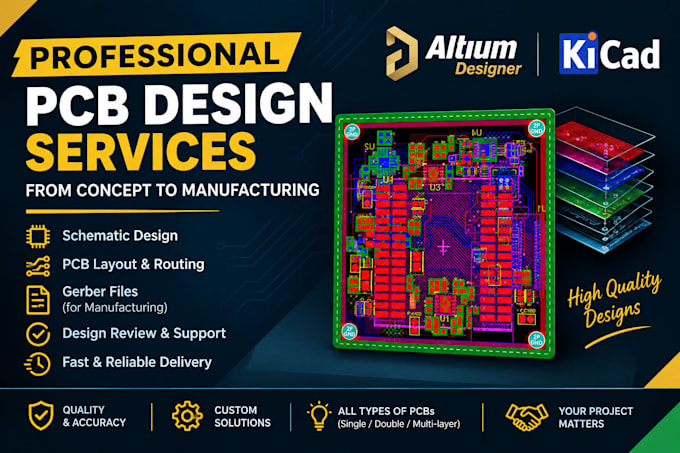design schematic, layout for pcb in kicad