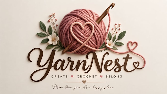 design a professional , knitting, crochet, or handmade yarn logo