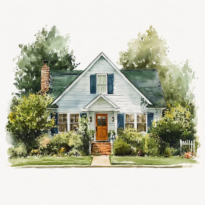 a watercolor house illustration