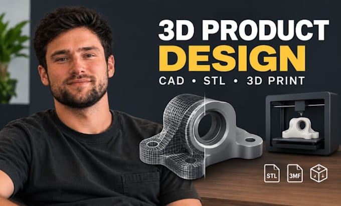 3d printable product design, cad modeling, stl files and prototype development